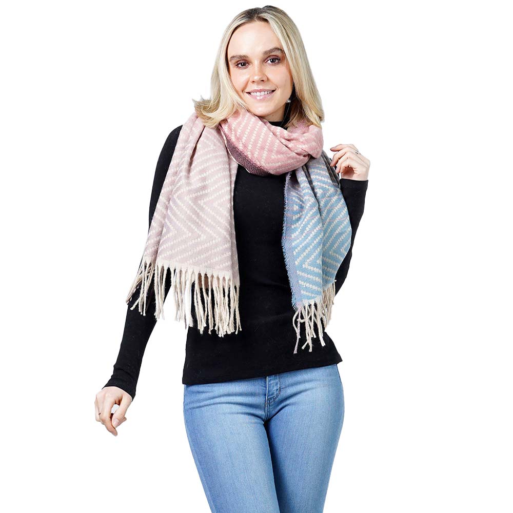 Pink Ombre Woven Scarf With Tassel, on-trend & fabulous, a luxe addition to any cold-weather ensemble. This woven scarf combines great fall style with comfort and warmth. It's a perfect weight that can be worn to complement your outfit or with your favorite fall jacket. Excellent for daily wear in the cold winter to protect you against the chill. It amps up the glamour with a plush material that feels amazing snuggled up against your cheeks.