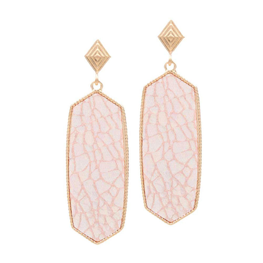 Pink Patterned Hexagon Dangle Earrings. put on a pop of color to complete your ensemble. Beautifully crafted design adds a gorgeous glow to any outfit Perfect for adding just the right amount of shimmer & shine . Perfect for Birthday Gift, Valentine's Gift, Anniversary Gift, Mother's Day Gift, Graduation Gift.