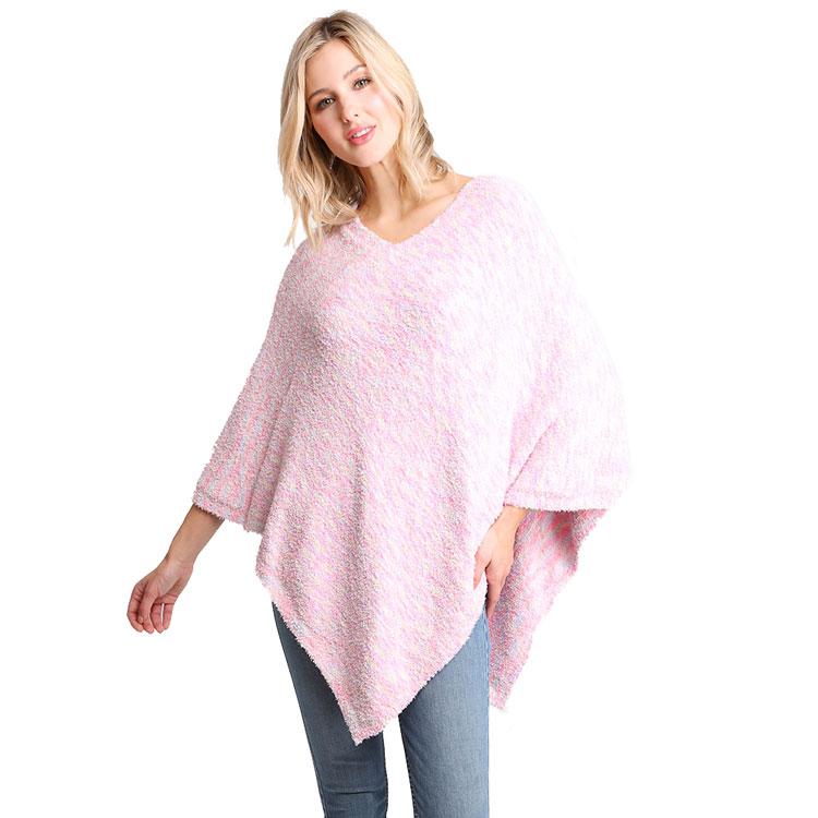 Pink Mixed Printed Soft Poncho, the perfect accessory, luxurious, trendy, super soft chic capelet, keeps you warm and toasty. You can throw it on over so many pieces elevating any casual outfit! Perfect Gift for Wife, Mom, Birthday, Holiday, Christmas, Anniversary, Fun Night Out