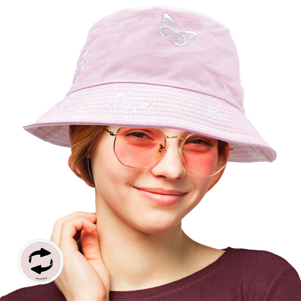 Pink Reversible Butterfly Pattern Bucket Hat, whether you’re basking under the summer sun at the beach, lounging by the pool, or kicking back with friends at the lake, a great hat can keep you cool and comfortable even when the sun is high in the sky. Large, comfortable, and perfect for keeping the sun off of your face.