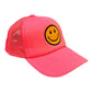 Pink Smile Accented Mesh Back Baseball Cap, This fun cool smile accented embroidered baseball Cap is made for you. It's fully adjustable and easy to style! Protect your skin from harmful UV rays and keep your hair out of your face and eyes by wearing this comfortable baseball cap during all your outdoor activities like exercising, running, playing tennis, sports and camping!