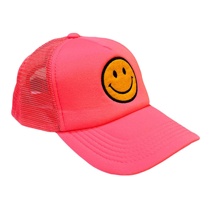 Pink Smile Accented Mesh Back Baseball Cap, This fun cool smile accented embroidered baseball Cap is made for you. It's fully adjustable and easy to style! Protect your skin from harmful UV rays and keep your hair out of your face and eyes by wearing this comfortable baseball cap during all your outdoor activities like exercising, running, playing tennis, sports and camping!