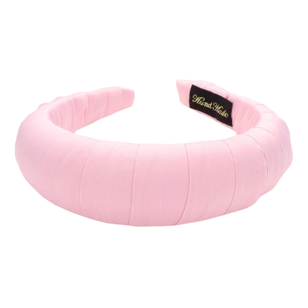 Pink Solid Fabric Wrapped Padded Headband, create a natural & beautiful look while perfectly matching your color with the easy-to-use solid fabric wrapped padded headband. Push your hair back and spice up any plain outfit with this solid fabric headband! 