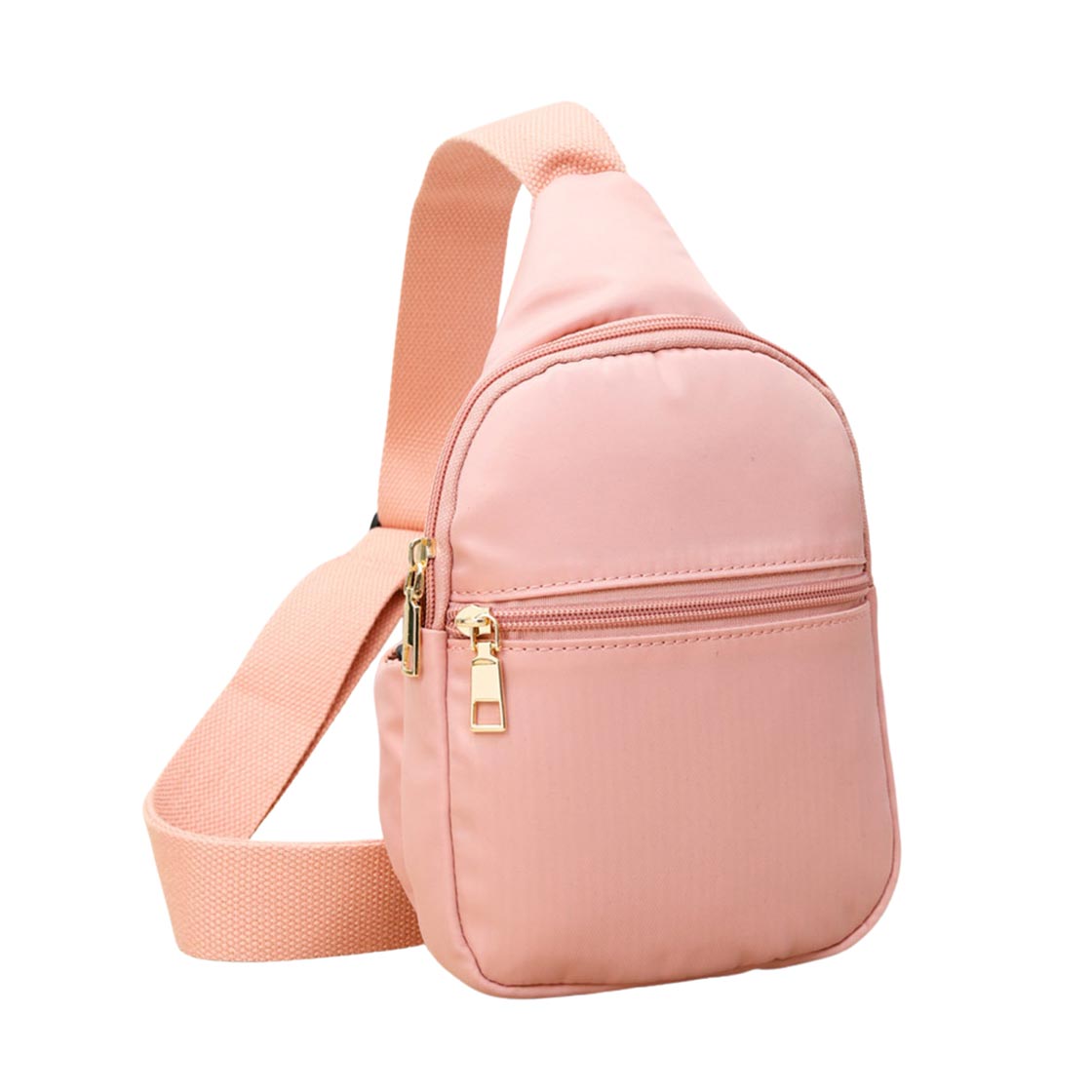 Pink Solid Nylon Mini Sling Bag, be the ultimate fashionista while carrying this Solid Nylon Mini Sling bag in style. It's great for carrying small and handy things. Keep your keys handy & ready for opening doors as soon as you arrive. The adjustable lightweight features room to carry what you need for those longer walks or trips.