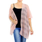 Pink Striped Net Cover Up Kimono Poncho, on trend & fabulous, a luxe addition to any weather ensemble. The perfect accessory, luxurious, trendy, super soft chic capelet, keeps you very comfortable. You can throw it on over so many pieces elevating any casual outfit! Perfect Gift for Wife, Mom, Birthday, Holiday, Anniversary, Fun Night Out.