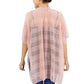 Pink Striped Net Cover Up Kimono Poncho, on trend & fabulous, a luxe addition to any weather ensemble. The perfect accessory, luxurious, trendy, super soft chic capelet, keeps you very comfortable. You can throw it on over so many pieces elevating any casual outfit! Perfect Gift for Wife, Mom, Birthday, Holiday, Anniversary, Fun Night Out.