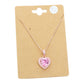 Pink Stylish CZ Heart Pendant Necklace, Get ready with these Heart Pendant Necklace, put on a pop of color to complete your ensemble. Perfect for adding just the right amount of shimmer & shine and a touch of class to special events. Perfect Birthday Gift, Anniversary Gift, Mother's Day Gift, Graduation Gift.