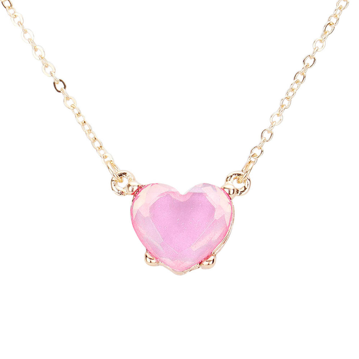 Pink Trendy Stylish Heart Stone Pendant Necklace, Get ready with these Heart Stone Pendant Necklace, put on a pop of color to complete your ensemble. Perfect for adding just the right amount of shimmer & shine and a touch of class to special events. Perfect Birthday Gift, Anniversary Gift, Mother's Day Gift, Graduation Gift.