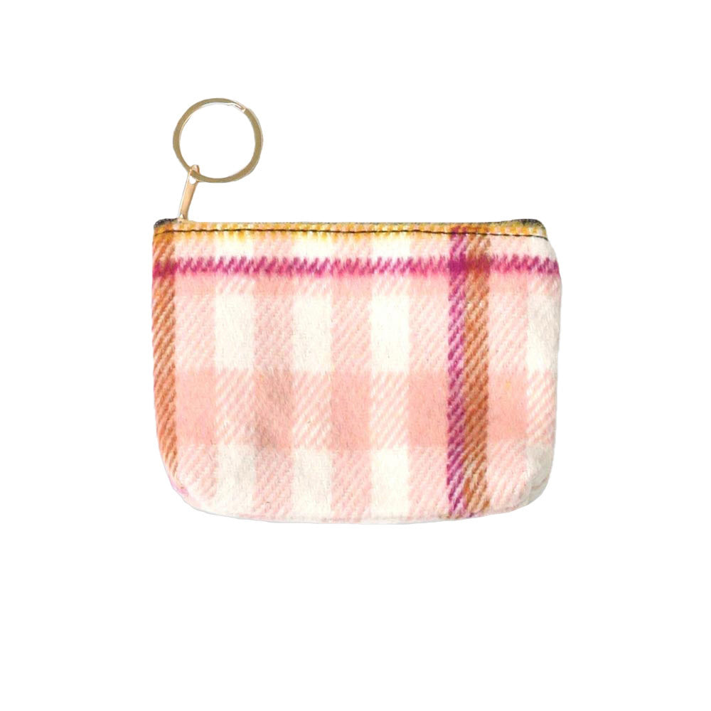 Pink Plaid Check Coin Card Purse, is the ultimate solution to your style and handy accessories both. You can carry money, credit cards, watch, phone, etc. without any hassle. It's also the perfect gift for Birthdays, holidays, Christmas, New Year, etc. Its stylish look and comfortability make it different from other purses. Stay fashionable and comfortable anywhere anytime.