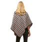 Mauve Plaid Poncho Winter Poncho Plaid High Neck Buttons Poncho Designer Inspired Poncho Plaid Ruana Sweater