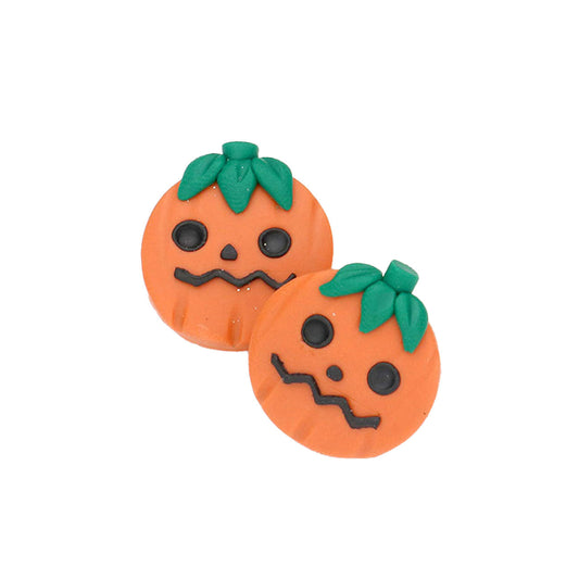 Polymer Clay Halloween Pumpkin Stud Post Back Orange Earrings. Trick or treat? Carry the spirits of Halloween with our extra adorable post back pumpkin earrings. These earrings are going to bring perfection to your costume! Also, make your special ones happy this Halloween, gift them these earrings.