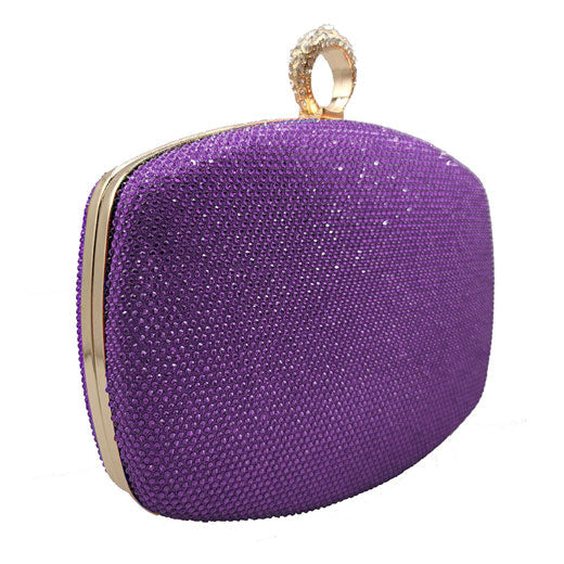 Purple Clasp Closure Shimmery Evening Clutch Bag, This high quality evening clutch is both unique and stylish. perfect for money, credit cards, keys or coins, comes with a wristlet for easy carrying, light and simple. Look like the ultimate fashionista carrying this trendy Shimmery Evening Clutch Bag!
