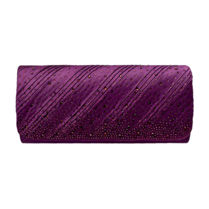 Purple Diagonal Line Detailed Bling Evening Clutch Crossbody Bag. Look like the ultimate fashionista with these Crossbody bags! Add something special to your outfit! This fashionable bag will be your new favorite accessory. Perfect Birthday Gift, Anniversary Gift, Mother's Day Gift, Graduation Gift, Valentine's Day Gift.