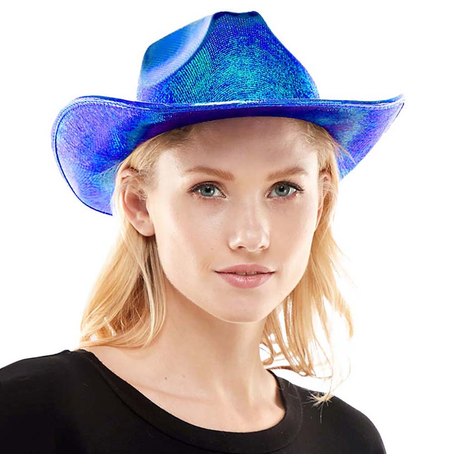 Purple Shimmery Cowboy Hat, Whether you‚Äö√Ñ√¥re lounging by the pool or attend at any event. This is a great hat that can keep you stay cool and comfortable in a party mood. Gift for that fashionable on-trend friend. Perfect Gift Cool Fashion Cowboy, Birthday, Holiday, Valentine's Day, Christmas.