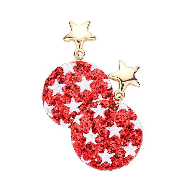 Red American USA Flag Round Dangle Earrings, get into the country  spirit with our gorgeous handcrafted USA Flag round earrings, they will dangle on your earlobes & bring a smile to those who look at you.Show your love for our country with this sweet patriotic heart USA flag style American Flag Earrings. Featuring red, white and blue for a bit of fashionable fireworks flair  Perfect Gift  Birthdays, Christmas etc.