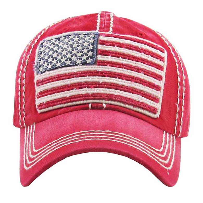Red American USA Flag Vintage Baseball Cap; Show your patriotic side with this cute patriotic  USA flag style American Flag baseball cap. Perfect to keep the sun out of your eyes, and to pull your hair back during exercises such as walking, running, biking, hiking, and more! Adjustable Velcro strap gives you the perfect fit.
