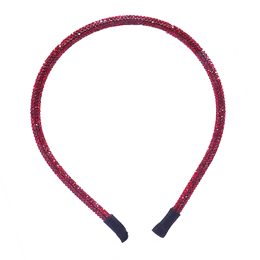 Red Bling Stone Accented Giltzy Bead Padded Crystal Shimmer Hair Headband, soft, shiny headband makes you feel extra glamorous. Push your hair back, add a pop of color and shine to any plain outfit, Goes well with all outfits! Receive compliments, be the ultimate trendsetter. Perfect Birthday Gift, Mother's Day, Easter 