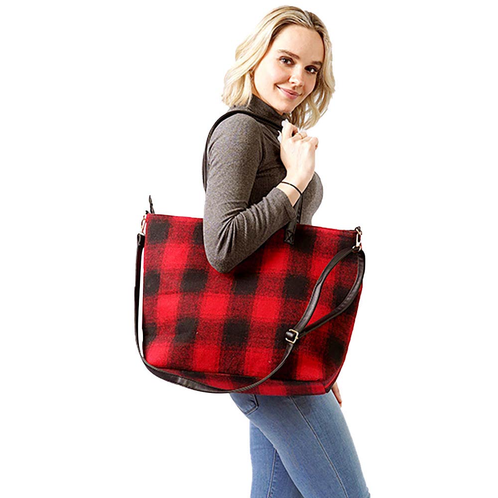 Red Buffalo Check Weekend Tote Bag, the unique buffalo Check print let you stand out, be gorgeous and make an individual statement of fashion. It will be your new favorite accessory to hold onto all your items altogether in one place. The top zipper keeps everything secure and safe. It's easy to carry, and lightweight to run errands or a night out on the town. It's a smart gift for Birthdays, holidays, Christmas, New Year, etc. for your friends, family, and the persons you love and care for.