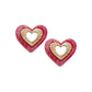Red Celluloid Acetate Heart Trimmed Stud Earrings. Beautifully crafted design adds a gorgeous glow to any outfit. Jewelry that fits your lifestyle! Perfect Birthday Gift, Anniversary Gift, Mother's Day Gift, Anniversary Gift, Graduation Gift, Prom Jewelry, Just Because Gift, Thank you Gift.