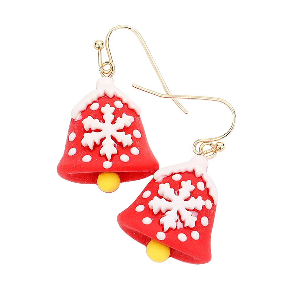 Red Stylish Christmas Bell Polymer Clay Dangle Earrings, Show your spirit with these fantastic Christmas Bell Polymer Earrings! Throw these on for all your Christmas parties and instantly transition your outfit into a festive look. They will make them more exciting and eye-catching! These make a great gift for someone who loves the magic of Christmas! Great gifts for Christmas, Thanksgiving ,New Year and Birthday.