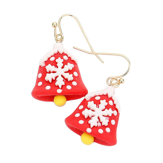 Red Stylish Christmas Bell Polymer Clay Dangle Earrings, Show your spirit with these fantastic Christmas Bell Polymer Earrings! Throw these on for all your Christmas parties and instantly transition your outfit into a festive look. They will make them more exciting and eye-catching! These make a great gift for someone who loves the magic of Christmas! Great gifts for Christmas, Thanksgiving ,New Year and Birthday.