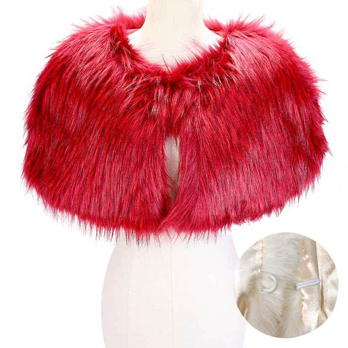 Red Fashionable Faux Fur Cape Scarf, beautifully designed that makes your beauty more enriched. Great to wear daily in the cold winter to protect you against the chill. It amplifies the glamour with a plush material that feels amazing snuggled up against your cheeks. It gives a lot of options to dress up your attire. It goes well with any outfit from jeans and a tee to work trousers and a sweater. Feel comfortable and stylish at any place, any time. 