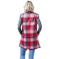 Red Fashionable Plaid Check Vest With Pocket, the perfect accessory for boosting up your gorgeousness and confidence with comfort. It's a luxurious, trendy, super soft chic capelet that keeps you smarter, warm, and toasty. You can throw it on over so many pieces elevating any casual outfit! Perfect Gift for Wife, Mom, Birthday, Holiday, Christmas, Anniversary, Fun Night Out. Wherever you go, show your confidence with this fashionable vest.