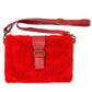Red Fashionable Sherpa Fleece Belt Crossbody Bag, This high quality belt crossbody bag is both unique and stylish. perfect for money, credit cards, keys or coins, comes with a wristlet for easy carrying, light and simple. Look like the ultimate fashionista carrying this trendy Shimmery Sherpa Fleece Belt Crossbody Bag!
