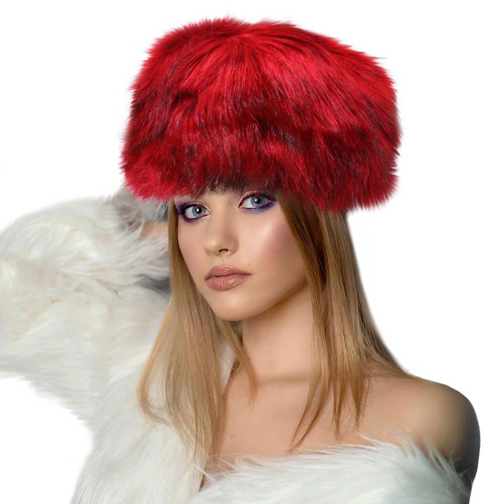 Red Faux Fur Bucket Hat, Show your trendy side with this chic Faux Fur Bucket Hat. Have fun and look Stylish anywhere outdoors. Great for covering up when you are having a bad hair day. Perfect for protecting you from the sun, rain, wind, snow, beach, pool, camping, or any outdoor activities. Amps up your outlook with confidence with this trendy bucket hat.