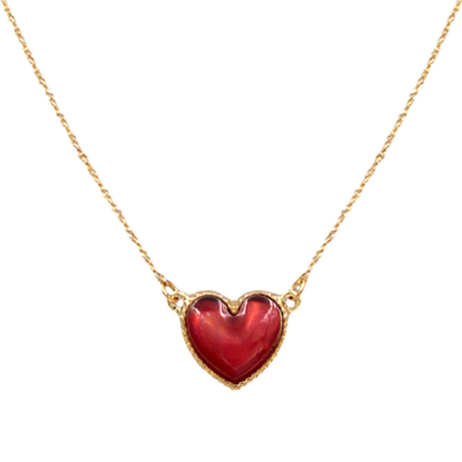 Red Heart Pendant Necklace, Get ready with these Heart Pendant Necklace, put on a pop of color to complete your ensemble. Perfect for adding just the right amount of shimmer & shine and a touch of class to special events. Perfect Birthday Gift, Anniversary Gift, Mother's Day Gift, Valentine's Day Gift.