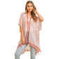 Red Multi Dash Pattern Tassel Cover Up Kimono Poncho, This timeless Kimono Poncho is Soft, Lightweight and Breathable Fabric, Comfortable to Wear. Sophisticated, flattering and cozy, this Poncho drapes beautifully for a relaxed, pulled-together look. Suitable for Weekend, Work, Holiday, Beach, Party, Club, Night, Evening, Date, Casual and Other Occasions in Spring, Summer and Autumn.