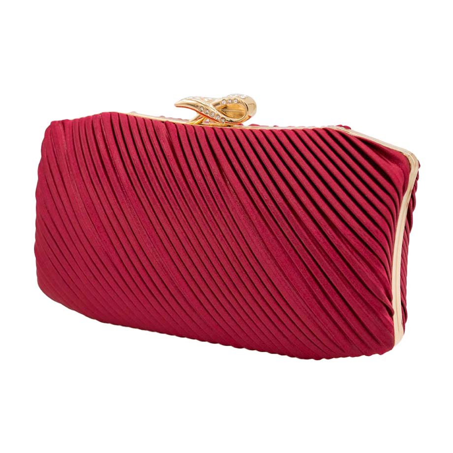 Red Pleated Clutch Evening Crossbody Bag, is beautifully designed and fit for all occasions & places. Show your trendy side with this awesome clutch crossbody bag. Versatile enough for carrying straight through the week, perfectly lightweight to carry around all day on special occasions. Perfect for makeup, money, credit cards, keys or coins, and many more things. This crossbody bag features a detachable shoulder chain and clasp closure that makes your life easier and trendier.