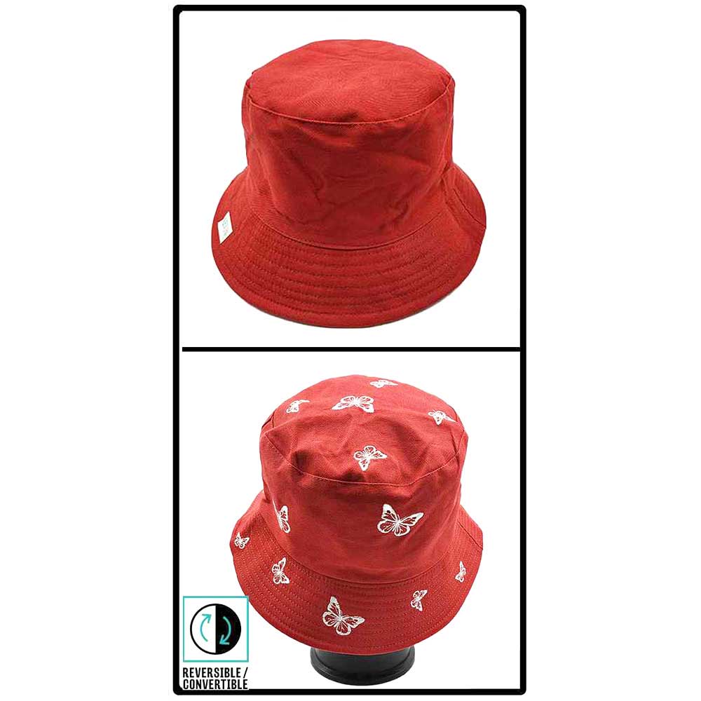Red Reversible Butterfly Pattern Bucket Hat, whether you’re basking under the summer sun at the beach, lounging by the pool, or kicking back with friends at the lake, a great hat can keep you cool and comfortable even when the sun is high in the sky. Large, comfortable, and perfect for keeping the sun off of your face.