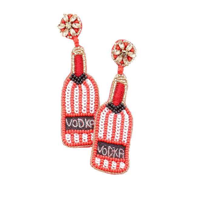 Red Sequin Vodka Dangle Earrings, put on a pop of color to complete your ensemble. Beautifully crafted design adds a gorgeous glow to any outfit. Perfect for adding just the right amount of shimmer & shine. Perfect for Birthday Gift, Anniversary Gift, Mother's Day Gift, Graduation Gift.