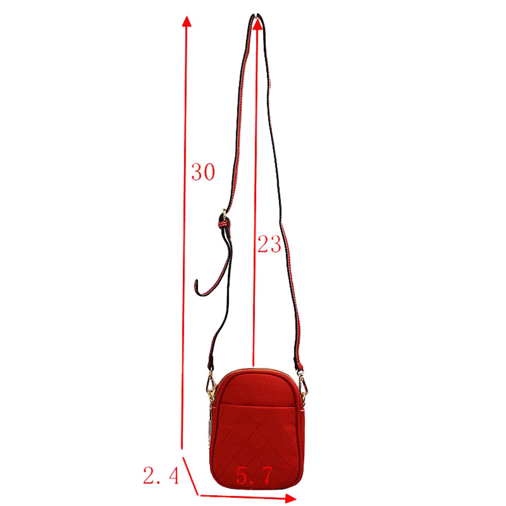 Red Small Crossbody mobile Phone Purse Bag for Women, This gorgeous Purse is going to be your absolute favorite new purchase! It features with adjustable and detachable handle strap, upper zipper closure with a double pocket. Ideal for keeping your money, bank cards, lipstick, coins, and other small essentials in one place. It's versatile enough to carry with different outfits throughout the week. It's perfectly lightweight to carry around all day with all handy items altogether.
