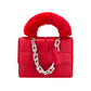 Red Solid Faux Fur Handle Tote Crossbody Bag, this cute and attractive crossbody bag is awesome to show your trendy choice that will make you stand out. It gives you the best support for carrying the handy stuff. Have fun and look stylish with this beautiful crossbody bag that will amp up your attire surely. It's versatile enough for wearing with any outfit. Perfectly lightweight to carry around all day. Perfect Birthday Gift, Anniversary Gift, Mother's Day Gift, Graduation Gift, or Valentine's Day Gift.