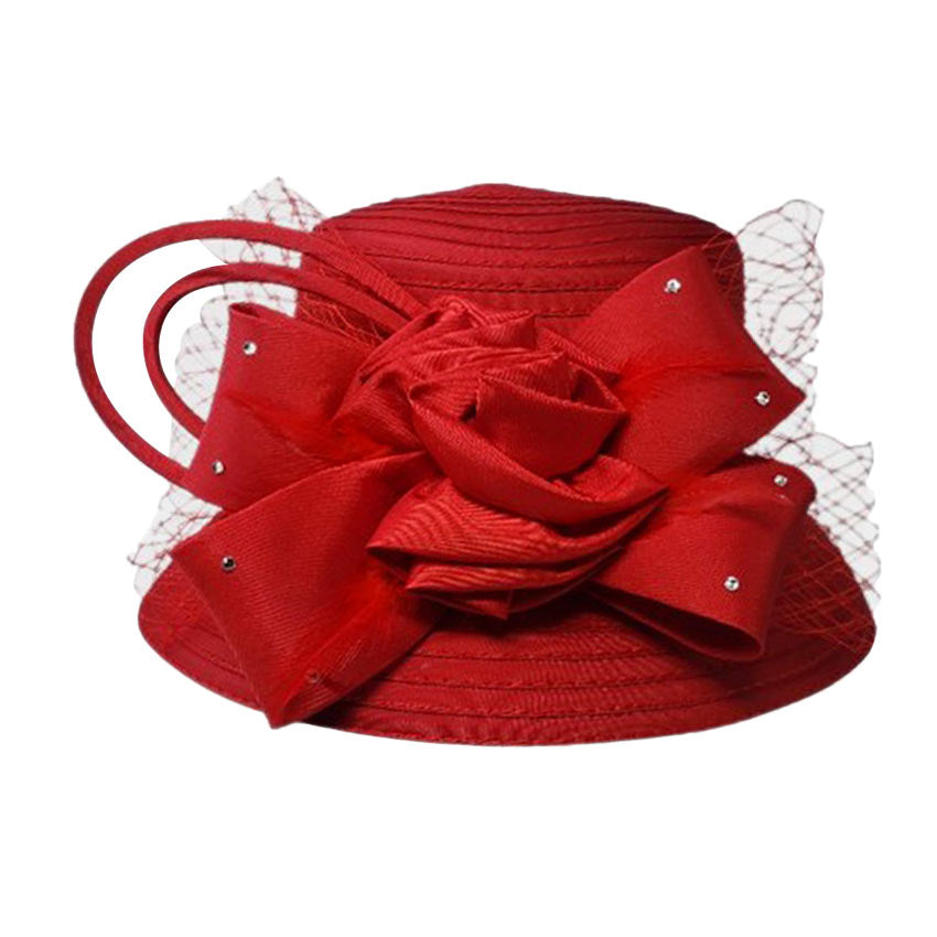 Red Studded Bow Flower Mesh Dressy Hat, is an elegant and high-fashion accessory for your modern couture. Unique and elegant hats, family, friends, and guests are guaranteed to be astonished by this studded bow dressy hat. The fascinator hat with exquisite workmanship is soft, lightweight, skin-friendly, and very comfortable to wear. 