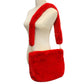 Red Zipper Closure Solid Faux Fur Crossbody Bag, This high quality evening Crossbody is both unique and stylish. perfect for money, credit cards, keys or coins, comes with a wristlet for easy carrying, light and simple. Look like the ultimate fashionista carrying this trendy  Solid Faux Fur Crossbody Bag!