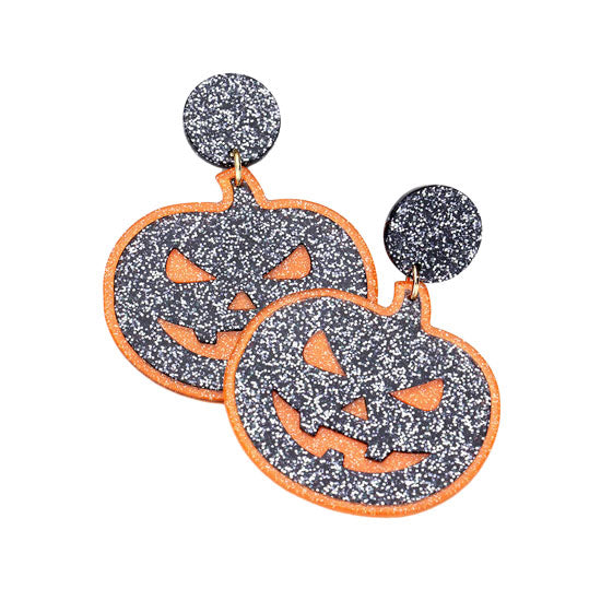 Resin Pumpkin Halloween Post Back Dangle Earrings. Share the spirit of Halloween with our extra cute Resin Pumpkin Dangle Earrings. These earrings are just the thing you need to complete your Halloween costume! Let the spooky season begin! Happy Halloween!