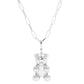 Rhodium Animal Dipped Brass Metal Bear Pendant Necklace, Wear together or separate according to your event, versatile enough for wearing straight through the week, perfectly lightweight for all-day wear, coordinate with any ensemble from business casual to everyday wear, the perfect addition to every outfit. 