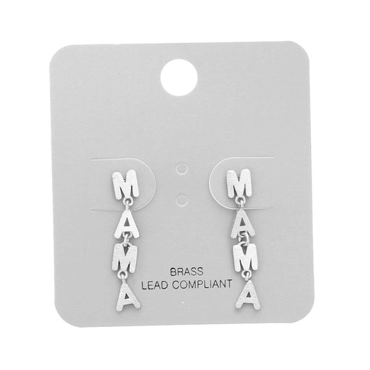 Rhodium Brass Metal Mama Link Earrings. Add just the right amount of shine and you‚Äôve got a look that‚Äôs polished to perfection. The elegance of these dangle earrings goes unmatched, great for wearing at a party! Perfect jewelry to enhance your look. Awesome gift for birthday, Anniversary or any special occasion 