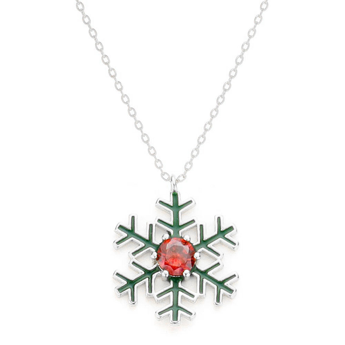 Rhodium Gold White Dipped CZ Snowflake Pendant Necklace, Get ready with these Pendant Necklace, put on a pop of color to complete your ensemble. Perfect for adding just the right amount of shimmer & shine and a touch of class to special events. Perfect Birthday Gift, Anniversary Gift, Mother's Day Gift, Graduation Gift.
