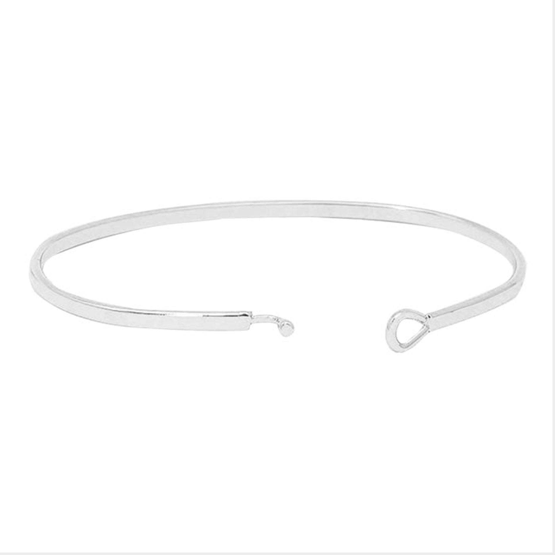 Rhodium I Love You to the Moon & Back Brass Thin Metal Hook Bracelet. Look like the ultimate fashionista with these Bracelet! Add something special to your outfit this Valentine! special It will be your new favorite accessory. Perfect Birthday Gift, Anniversary Gift, Mother's Day Gift, Graduation Gift, Valentine's Day Gift.