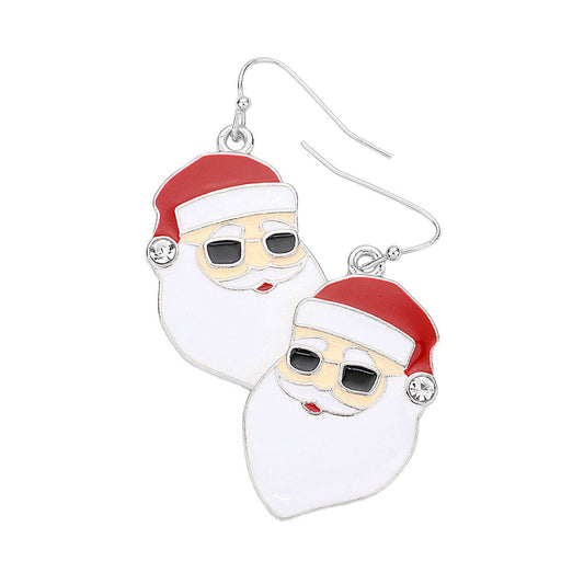 Rhodium Multi Enamel Santa Clause Face Dangle Earrings, these colors will pair well with all your wardrobe. Fun & trendy, these Christmas themed dangle earrings will accent your look. Coordinate these Santa clause earrings with any ensemble from business casual wear, Lightweight and comfortable for wearing all through the week. Perfect Birthday Gift, Valentine's Day Gift, Anniversary Gift, Mother's Day Gift, Thank you Gift. 