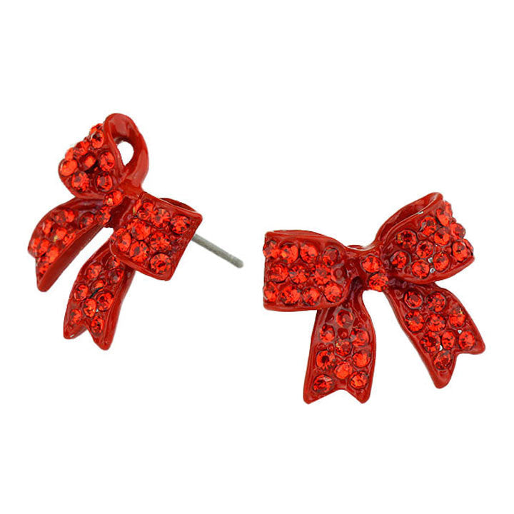 Rhodium Trendy Fashionable Pave bow stud earrings. Beautifully crafted design adds a gorgeous glow to any outfit. Jewelry that fits your lifestyle! Perfect Birthday Gift, Anniversary Gift, Mother's Day Gift, Anniversary Gift, Graduation Gift, Prom Jewelry, Just Because Gift, Thank you Gift.