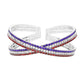 Rhodium Rhinestone Embellished Crisscross Cuff Evening Bracelet, this Rhinestone Bracelet sparkles all around with it's surrounding round stones, stylish evening bracelet that is easy to put on, take off and comfortable to wear. Perfect Birthday Gift, Anniversary Gift, Mother's Day Gift, Just Because Gift or Any Other Events.