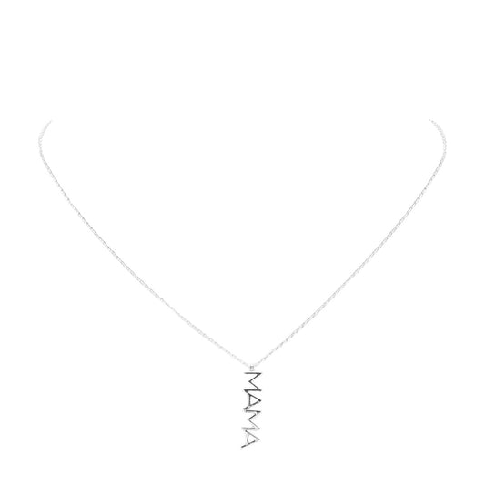 Rhodium White Gold Dipped Mama Metal Message Pendant Necklace, these MAMA dipped necklace can light up any outfit, and make you feel absolutely flawless. Fabulous fashion and sleek style adds a pop of pretty color to your attire. Make your mother feel special by giving this MAMA Metal pendant necklace as a gift and expressing your love for your mother on this Mother's Day.