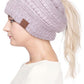 Rose C.C Mixed Color Knitted Ponytail Beanie Stylish Comfy Warm Winter Hat; reach for this classic toasty hat to keep you nice n warm in the chilly winter weather, the wintry touch finish to your outfit. Perfect Gift Birthday, Christmas, Holiday, Anniversary, Stocking Stuffer, Secret Santa, Valentine's Day, Loved One, BFF