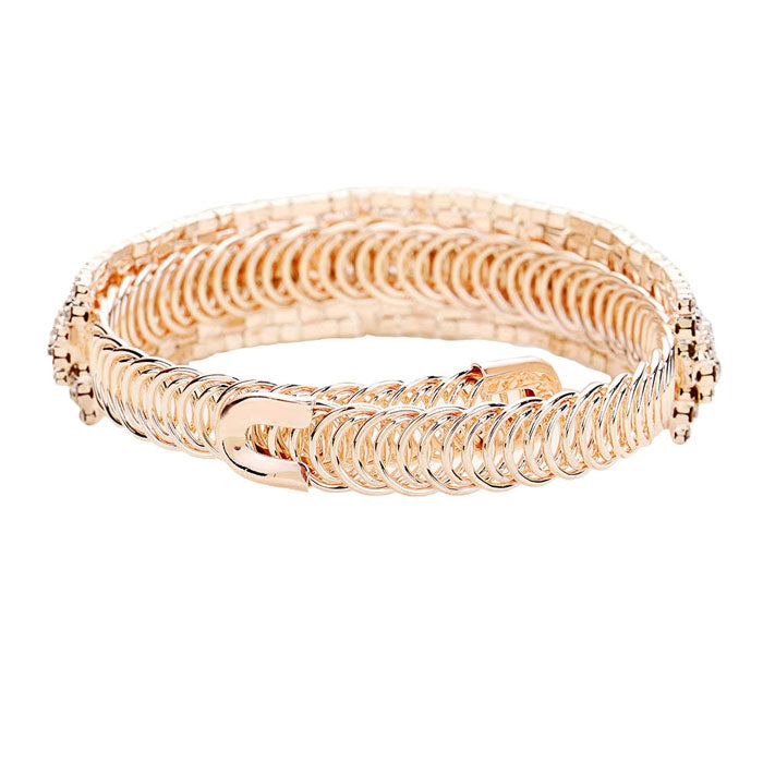 Rose Gold Rhinestone Pave Evening Bracelet. Look as regal on the outside as you feel on the inside, feel absolutely flawless. Fabulous fashion and sleek style adds a pop of pretty color to your attire, coordinate with any ensemble from business casual to everyday wear. Perfect Birthday Gift, Anniversary Gift, Mother's Day Gift, Graduation Gift.