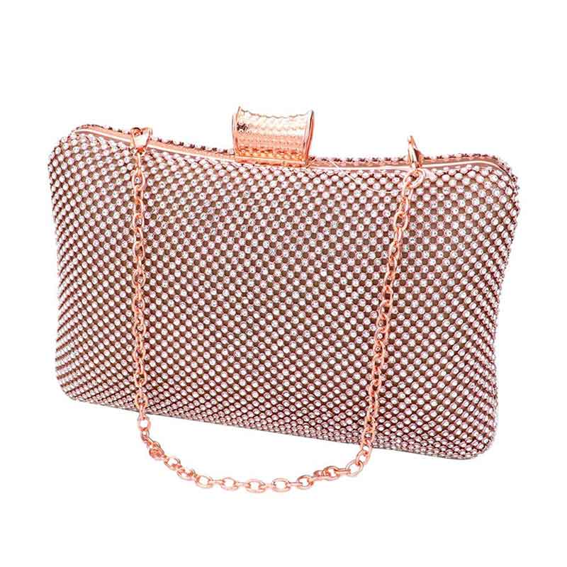 Rose Gold Bling Evening Tote Clutch Crossbody Bag, This high quality Tote Crossbody Bag is both unique and stylish. perfect for money, credit cards, keys or coins and many more things, light and gorgeous. perfectly lightweight to carry around all day. Look like the ultimate fashionista carrying this trendy Evening Tote Crossbody Bag!